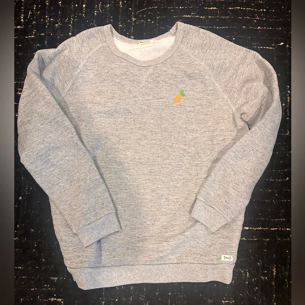 Marine Layer Gray Crewneck Sweatshirt Carrot Embroidery Size M - Picture 1 of 3